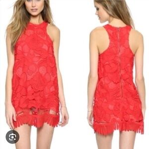 Lovers + Friends Vibrant Red Floral Mini Dress